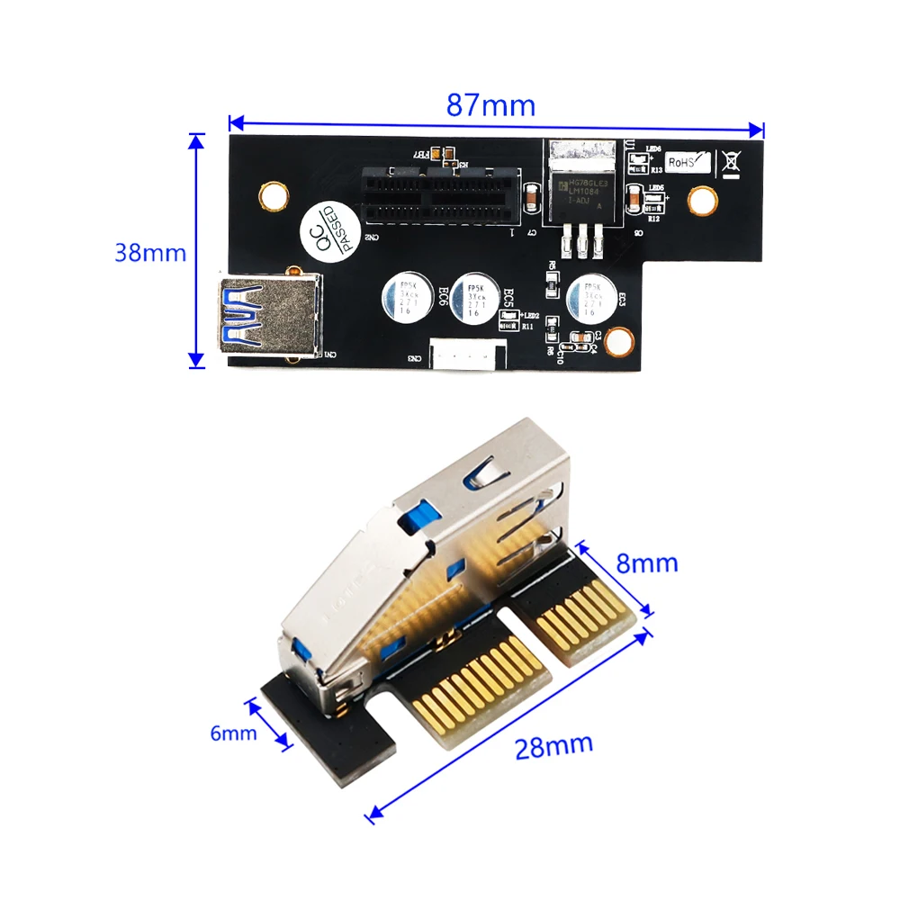 QINDIAN добавить на карты PCIE X1 удлинитель PCIE Riser USB 3,0 PCI-E Riser PCI Express Riser Card кабель для сетевой карты видеокарта