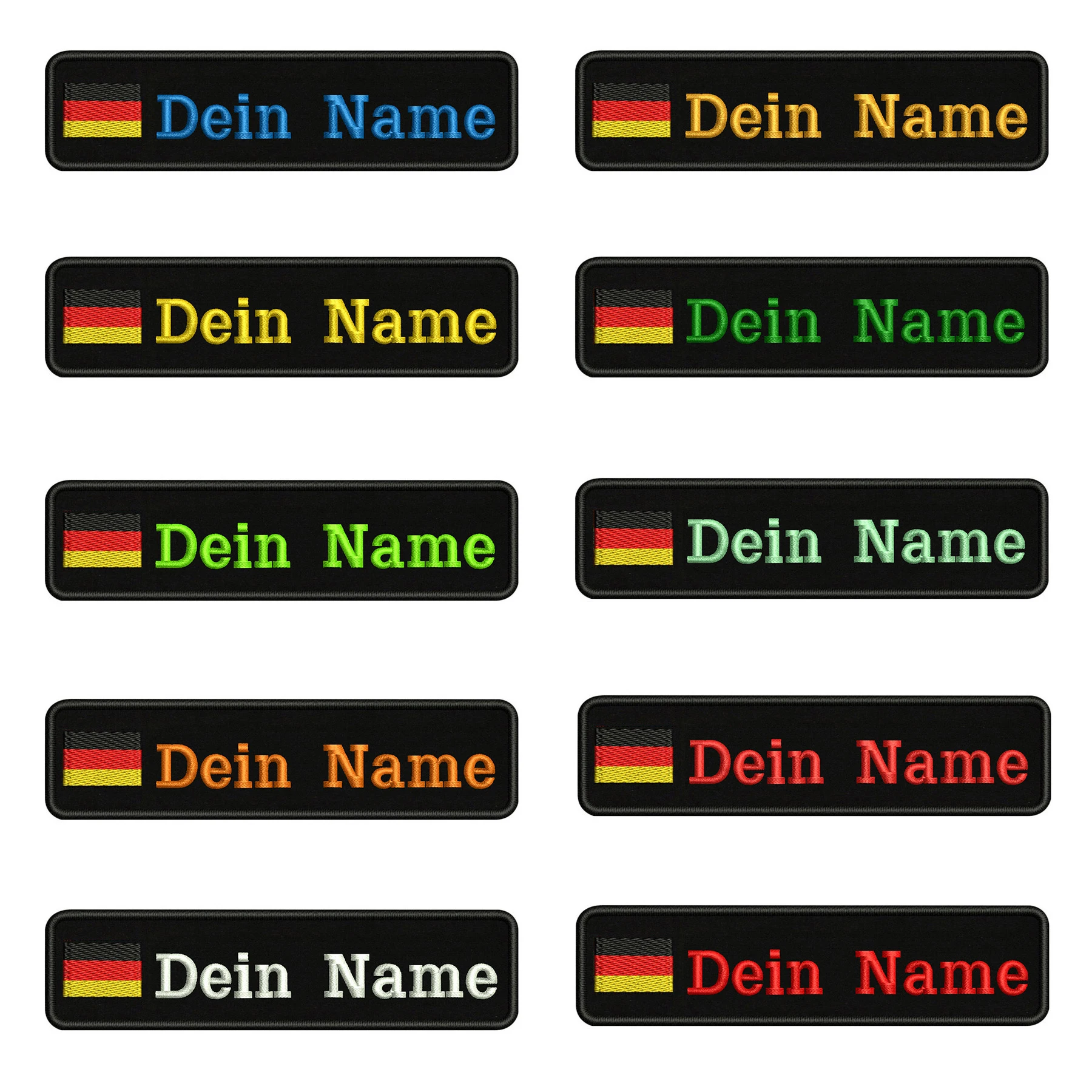 На заказ Вышивка Флаг Германии имя или заплатка с текстом 10 см* 2,5 см значок Утюг на или липучке Подложка для одежды брюки рюкзак шляпа