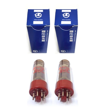 EL34 6CA7 MATCHED PAIR Platinum Factory Vacuum Tube Power ShuGuang Amplifier HIFI Radio Preamp Guitar Red Tested Original Box himing rivals el34 aluminum tube amplifier hifi exquis headphone output bluetooth handmade scaffolding panel rhel34apb
