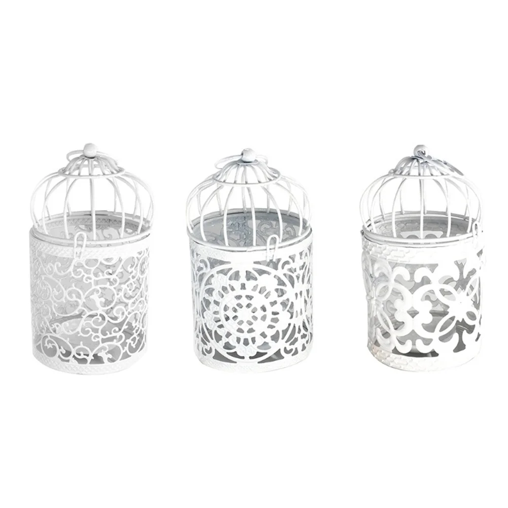 1 шт. полый подсвечник подвесной фонарик птичья клетка винтажный металлический