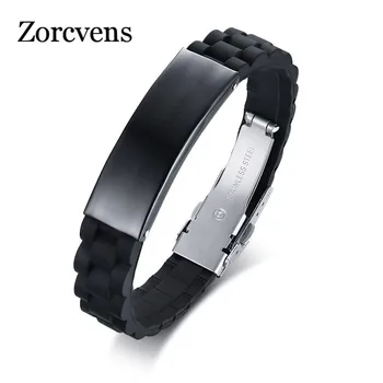 

Modyle Punk Simple Bracelet For Men Strap Band Stainless Steel Male Silicone Wrap Bracelets
