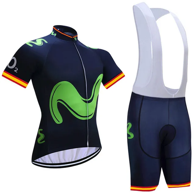 US $20.18 2020 Movistaring team short sleeve cycling Jersey suit bib roa cycling bicycle suit MTB bicycle Jer
