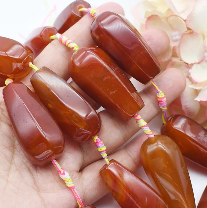 43x19mm 2 strands Natural dark Red agate Oval shape stone For DIY Bracelet Necklace Jewelry Making
