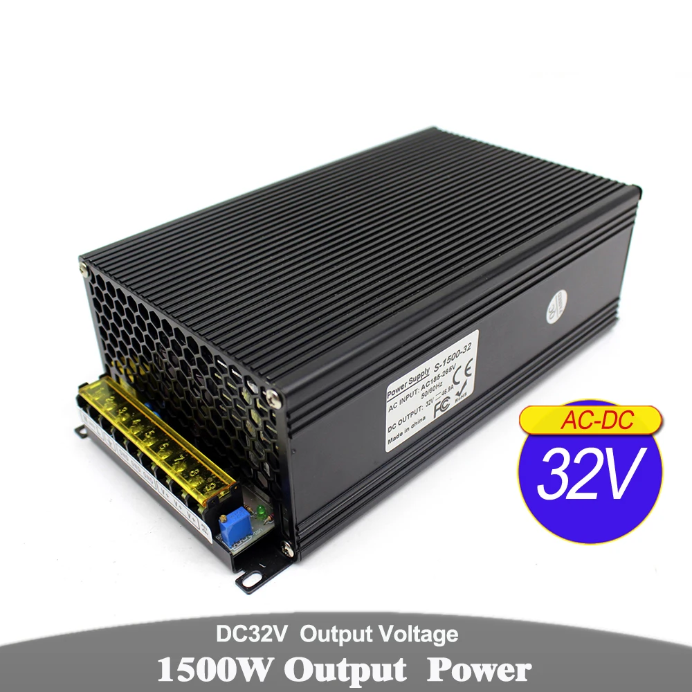 

Variable 32V DC Power Supply Switching DC32V 1500W Led Driver Transformer 110V 220V AC-DC SMPS for CCTV Stepper Motor Machinery