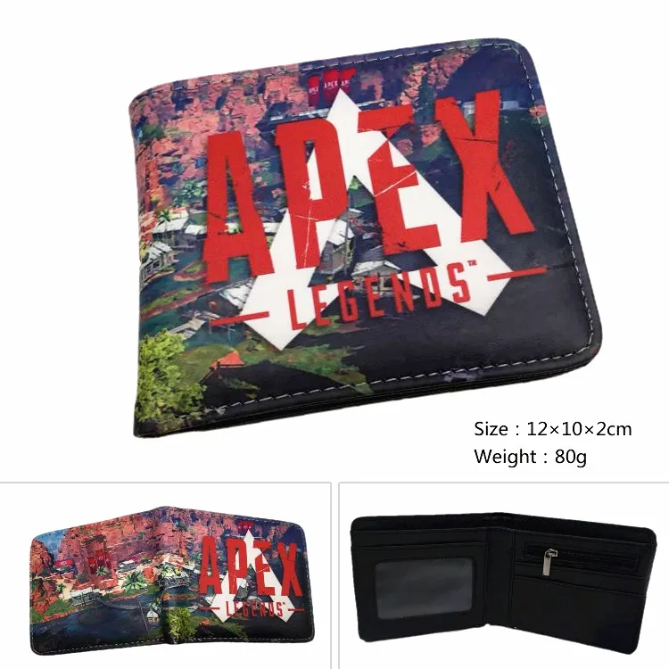 Кожаный бумажник Games Apex Legends, короткий, двойной, держатель для карт, для фотографий, для мужчин и женщин, карман для монет на молнии, кошельки с мультяшным принтом