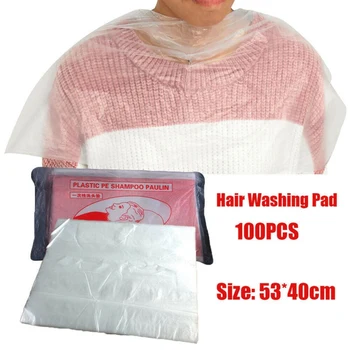 

100Pcs Hairdressing Coloring Dye Gown Apron Hair Perming Cape Waterproof Transparent Disposable Hair Cutting Capes 53cmx40cm