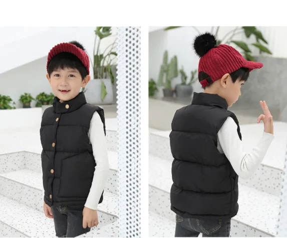 Girls Vest Winter Warm for Baby Boys Waistcoat Kids Clothes Toddler Children Jacket coats sleeveless solid 100~160