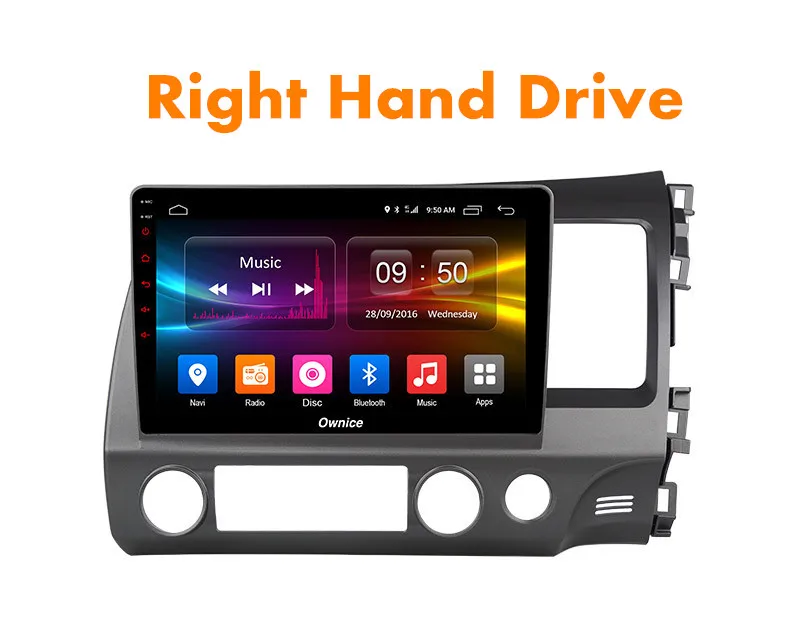 Right Hand Drive RoverOne для Honda для Civic 2006-2011 Android 9,0 Автомагнитола Стерео gps навигация Центральный Multimidia головное устройство MirrorLink DSP - Цвет: Right Hand Drive