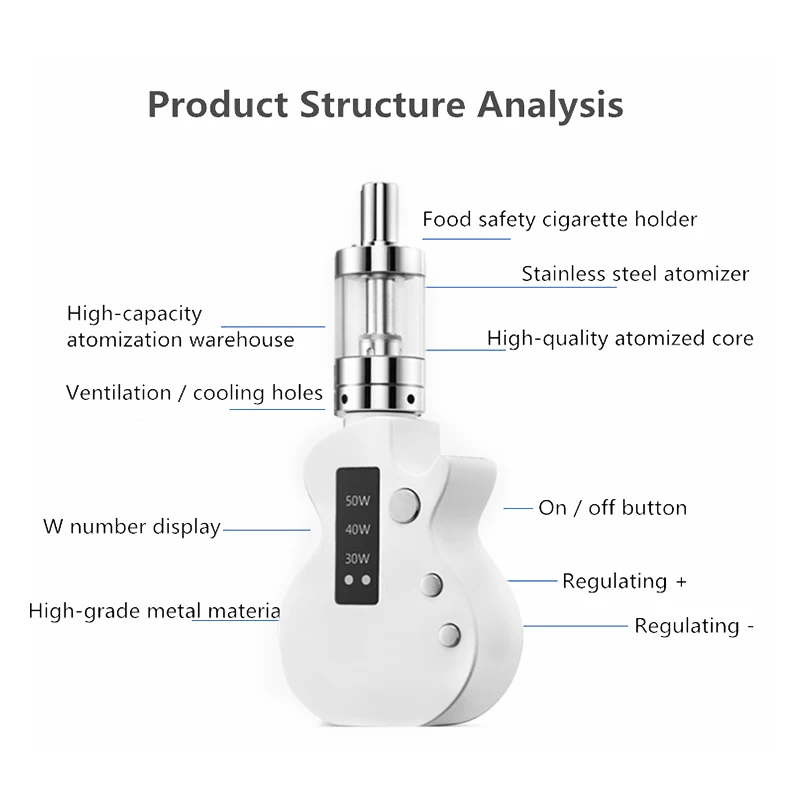 Горячая XD-30-50W набор Vape с аккумулятором 1050 мАч и испарителем Ом все-в-одном электронная сигарета стартовый набор