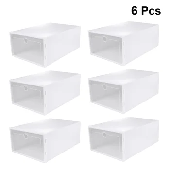 

6pcs Shoes Box Dustproof Durable Plastic Household Shoes Container Shoes Box for Women