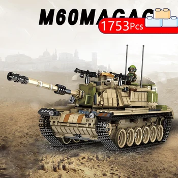 

PLS 632004 1753pcs military world war israel m60 magach main battle tank 2in1 ww2 army forces Lepining building blocks Toy Gifts