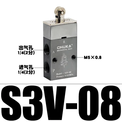 Темно-зеленый Пневматический Механический клапан S3B/S3L/S3R/S3V/S3HS/S3PM/S3PL/S3PF/S3HL-M5-06-08 направленный клапан - Цвет: Темно-зеленый
