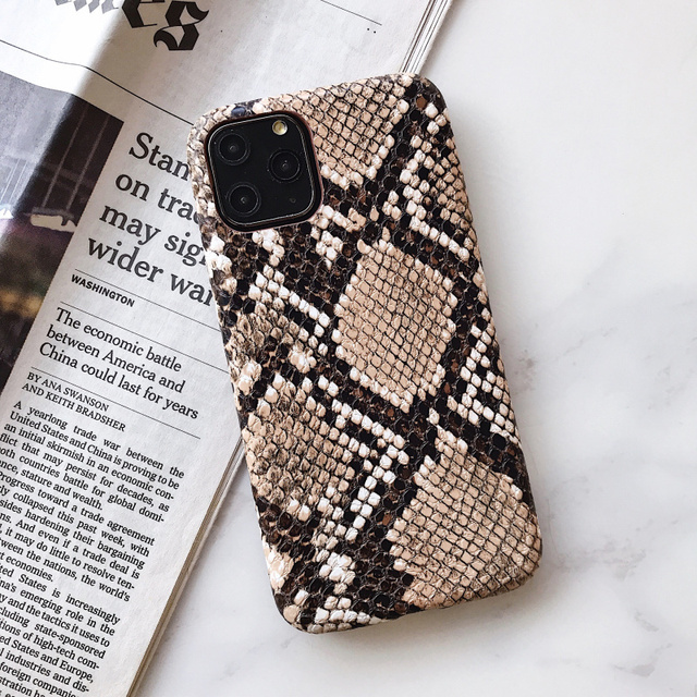 Texture soft silicone phone case For iphone 12 Mini 11 13 pro XS MAX X XR 7 8 6 plus Snake Skin Pu Leather cover Funda