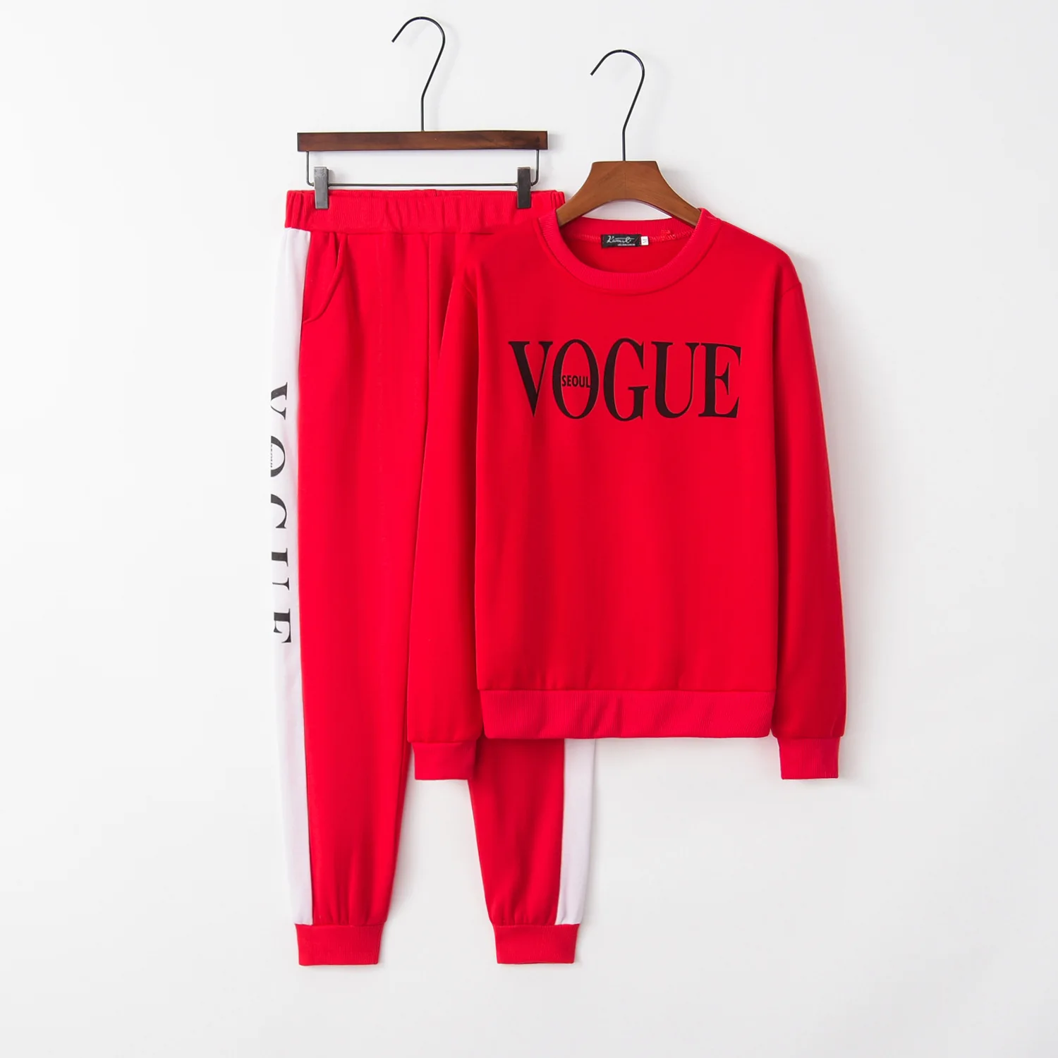 

Letter vogue cute 2020 New Design Fashion Hot Sale Suit Set Women Tracksuit Two-piece Style Outfit Sweatshirt Sport Wear