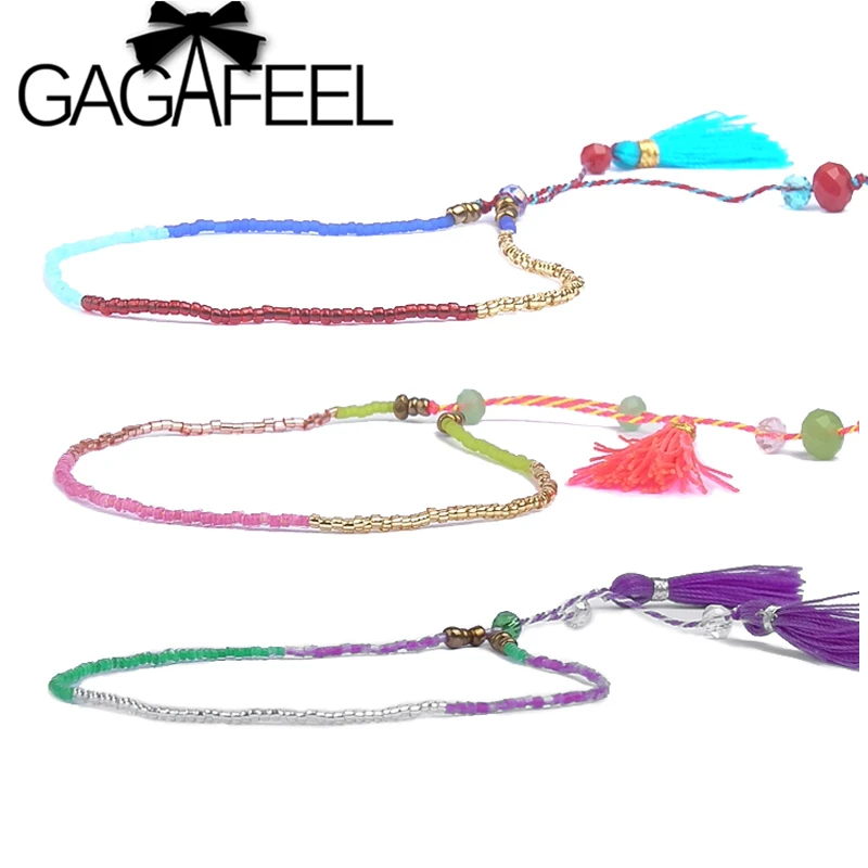 GAGAFEEL богемные браслеты модные ретро многоцветные бусины плетеные унисекс