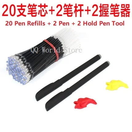 20Refill 2Pen 2Tool Волшебная Автоматическая сухая ручка, набор для каллиграфии, заправка, повторная практика, 3d паз, копировальная книга, авто исчезновение, гелевая ручка для школы, офиса, поддержка, ручка - Цвет: 20Refill 2Pen 2Tool