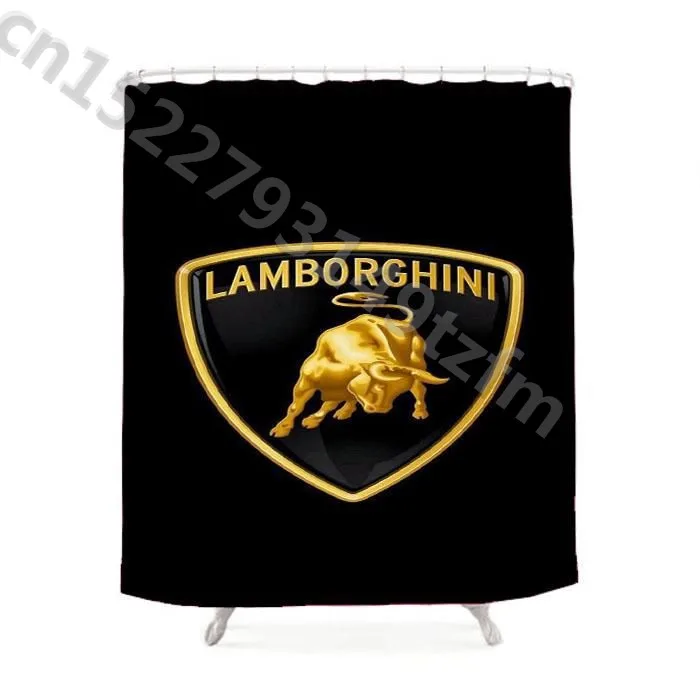 Водонепроницаемый занавеска для душа s Lamborghini логотип занавеска для душа печать полиэстер ткань занавеска для ванной комнаты с 12 крючками