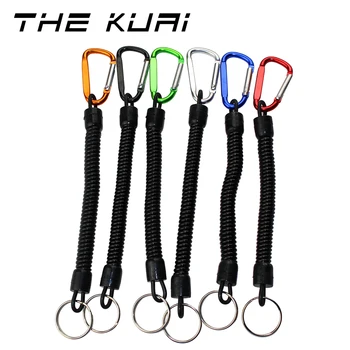 SPECIAL PROMO ❤️ THEKUAI Fishing Lanyard Spring Rope Fishing Trackle Fishing Tools Fishing Rope with Camping Carabiner Secure Lock 1pcs 2020 - discount item 40% OFF Sports & Entertainment