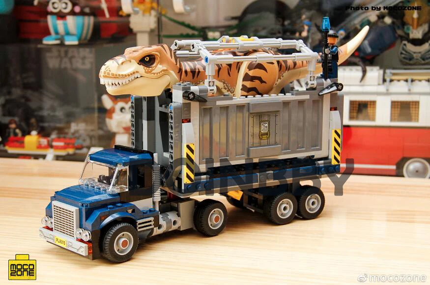 T. Rex транспорт 10927 Юрский Мир серии 609 шт. Парк Юрского периода строительные блоки модель Детские Классические игрушки 75933