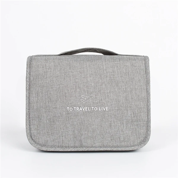 Дамская Портативная сумка для мытья с крюком для ванной, для путешествий, для ванной комнаты, органайзер для макияжа, водонепроницаемые подвесные аксессуары для туалетных принадлежностей - Цвет: Gray