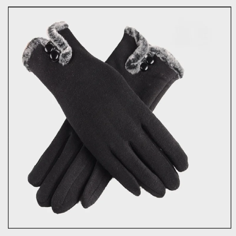 Color A M MISM зимние элегантные с бантом Guantes модные плюшевые перчатки с бантом для девочек Luvas толстые теплые кашемировые женские митенки, перчатки - Цвет: Color A