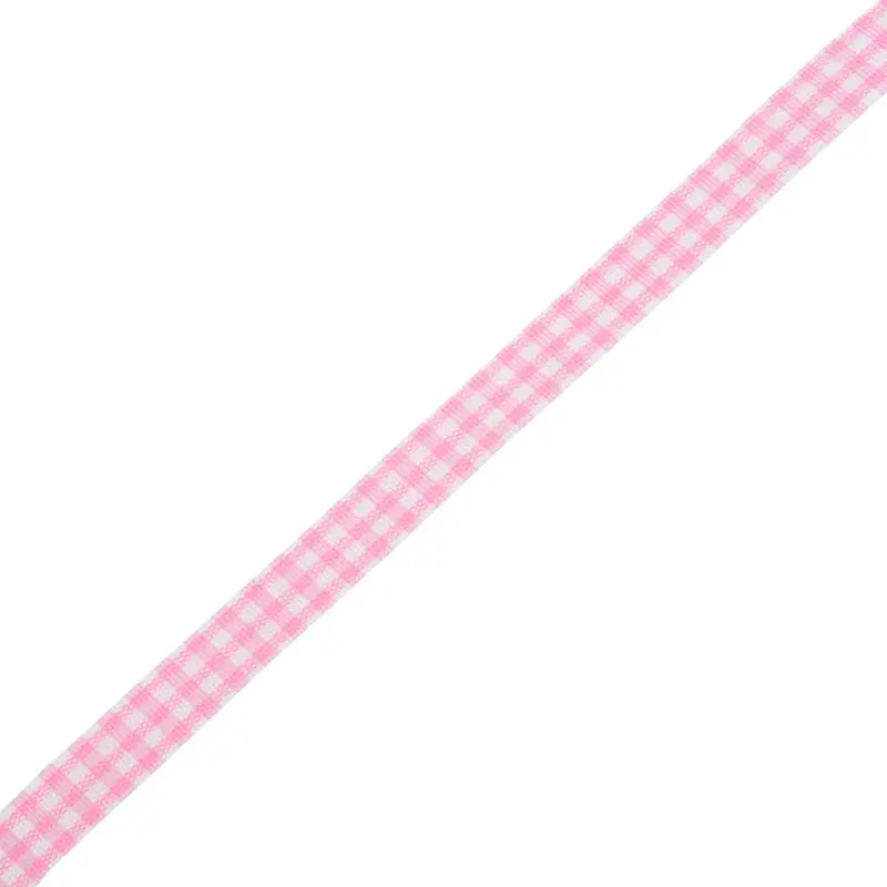 Новая 45 м полная катушка резки длины Gingham ленты Швейные ремесла, 10 мм шириной розовый