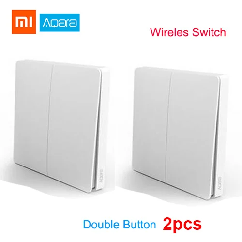 Xiao mi переключатель aqara настенный переключатель ZigBee Умный домашний светильник с нулевой линией пожарный провод беспроводной ключ настенный переключатель mi home - Цвет: 2x wireless key 2