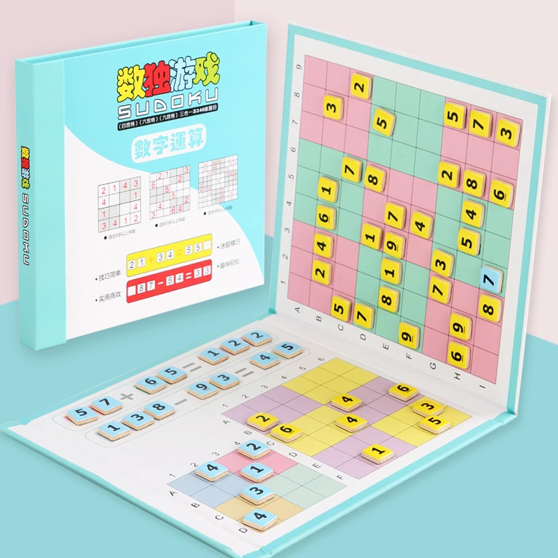 Children's Magnetic Wooden Sudoku Chess Digit Puzzle Logic Training Think Ladder Montessori Maths Educational Game Kids - AliExpress