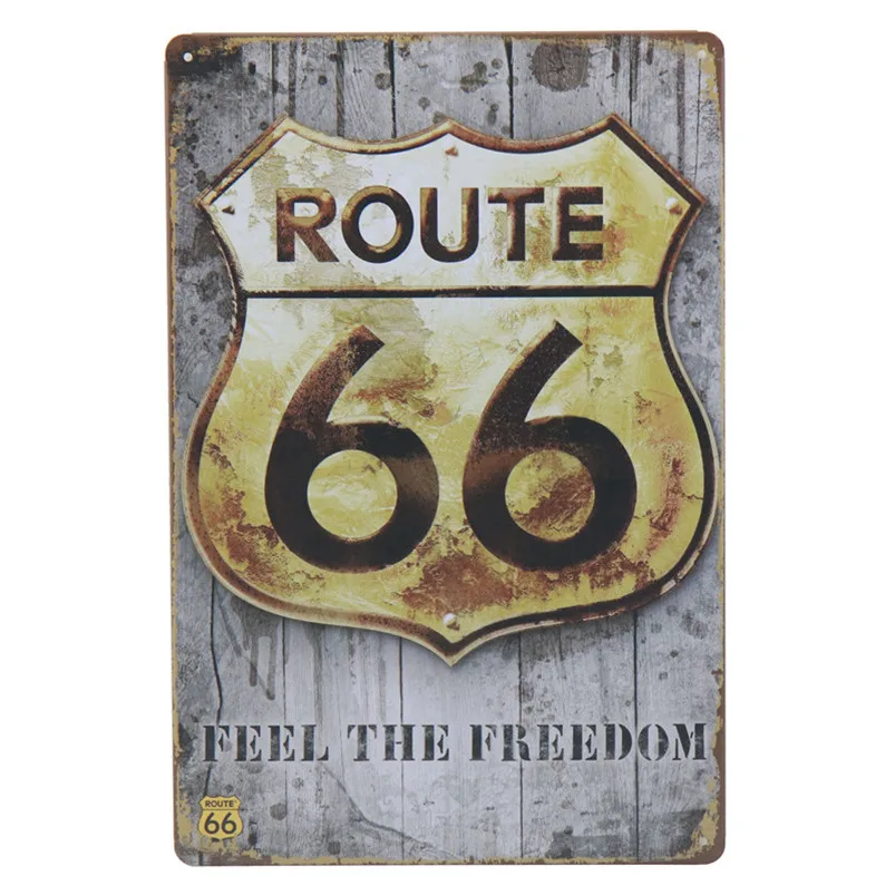 Route 66 металлическая пластина плакат паб вверх бар знаки Искусство Железный кафе-гараж Настенный декор ретро-наклейки винтажный оловянный знак жестяная живопись H17 - Цвет: L