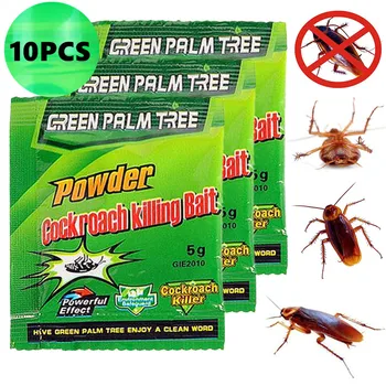 

10pcs/Lot NEW Effective Cockroach Powder Bait Insect Roach Trap Killer Cockroach Bait Pesticide Reject Pest Control Household