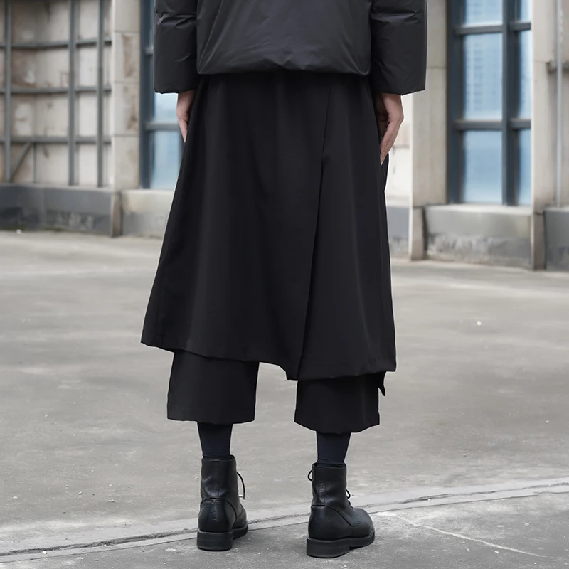 Men's new hair stylist style dark personality irregular design hip hop street couples with a casual nine point skirt