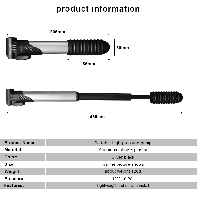 Compact High-Pressure Bicycle Pump