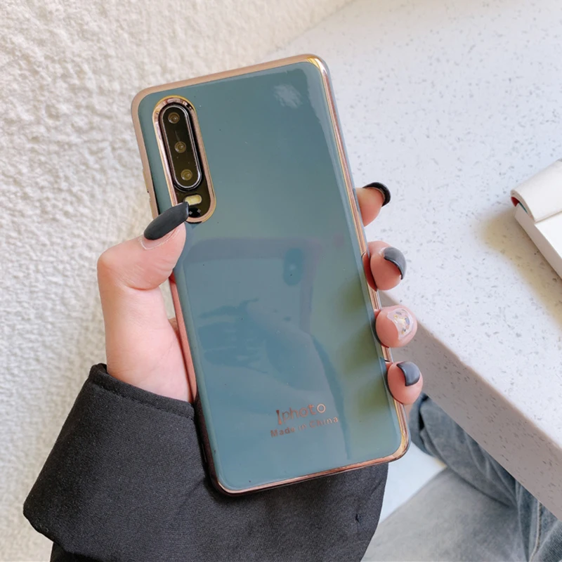 LOVECOM Покрытие рамка чехол для телефона для huawei P20 P30 mate 20 30 Pro Nova 5 Pro роскошный мягкий ТПУ сплошной цвет задняя крышка чехол s