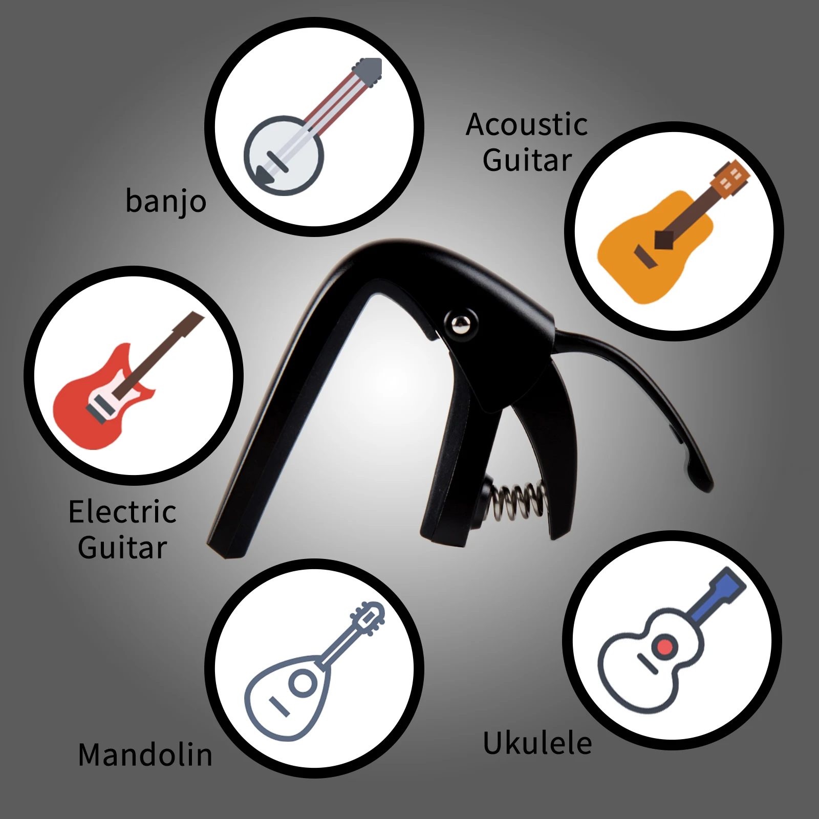 Acessórios de Guitarra de Metal Capo para Guitarra Capo Flamma Universal Guitarra Elétrica Ukulele Banjo - Image 3