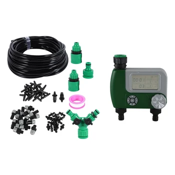 

Big deal 1 Set Spray Nozzle 20M Misting Cooling System & 1Pcs Automatic Digital Garden Water Timer Watering System Controller