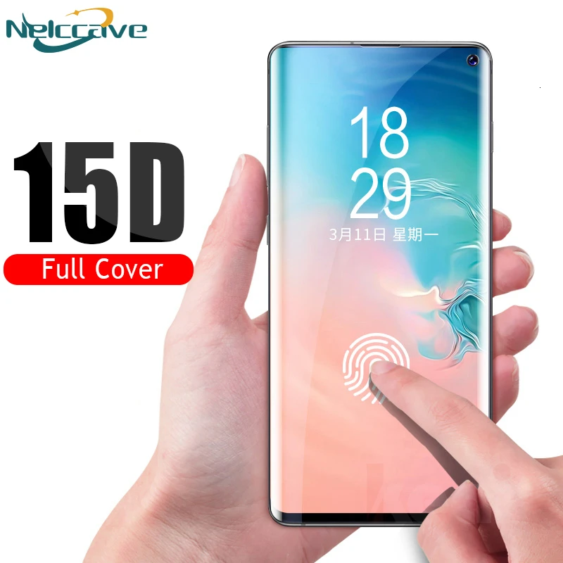 1000 штук 15D изогнутые, с полным охватом закаленное стекло для samsung Galsxy S10 Plus S9 S8 S7 Note 10 Pro 9 8 Защитная пленка для экрана