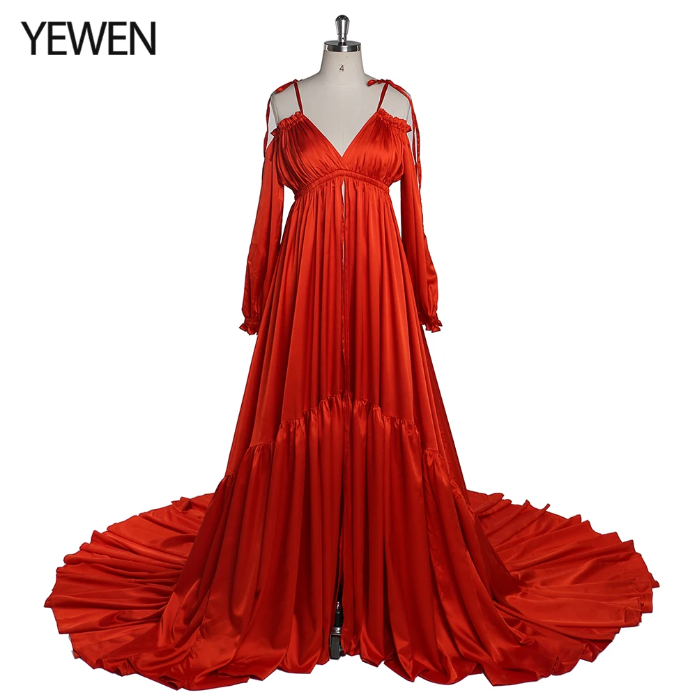 Sexy Shoulderless Evening Dress Long Pregnant Women Fancy Pregnancy Maternity Dress Elegence Maxi Gown Photo Shoot Props YEWEN plus size evening dresses