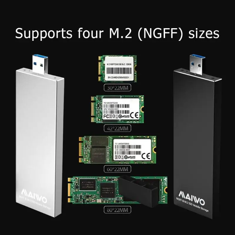 USB3.0 to SATA M.2 NGFF SSD коробка твердотельный накопитель Корпус чехол 5 Гбит/с высокоскоростной 2 ТБ внешний жесткий диск корпус