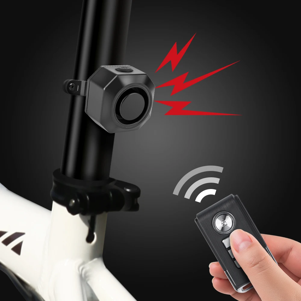 1-5PK Bike Alarm Wireless Bike Vibration Alarm System USB Recharge Remote Control Motorcycle Bike Security Anti Thief Alarm Lock ring security keypad