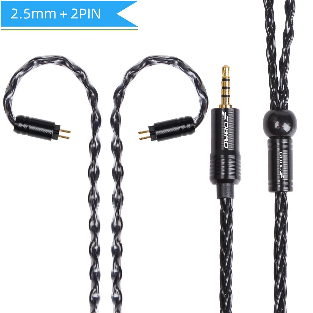 2.5mm 2PIN Black FDBRO 8 ядерный мини посеребренные компакт-дисков кабель IE80 MMCX 2Pin A2DC IM 2,5/3,5/4,4 мм балансный кабель для SE315 SE425 SE535 SE846 UE900 H3 - Цвет: 2.5mm 2PIN Black