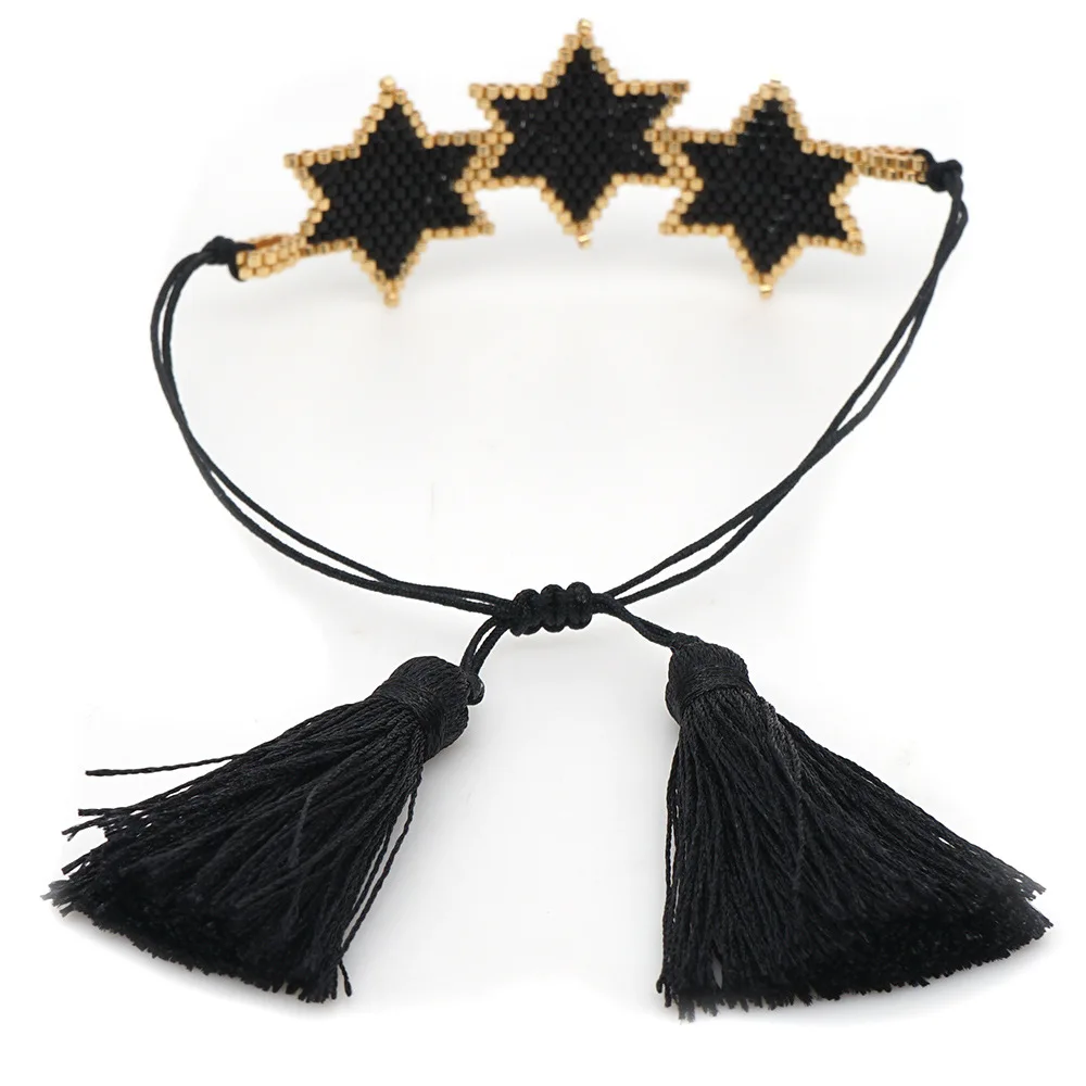 JOYE модный регулируемый браслет miyuki pulsera широкий браслет черная кисточка breslet женские браслеты лучшие друзья