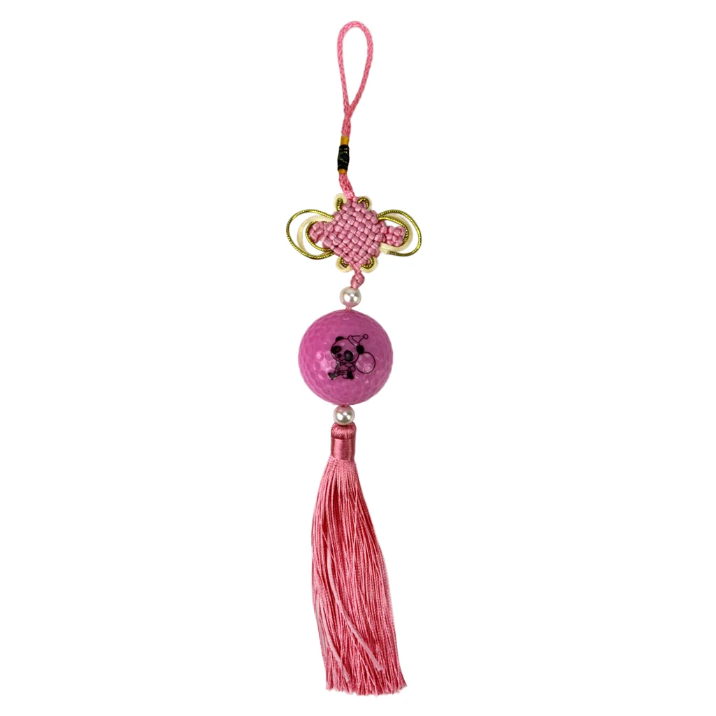 Traditional Handcraft Knitted Chinese Knot with Golf Ball - Hall Door Office Car Hanging Decor Golf Gift Golf Accessoires