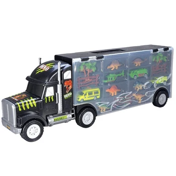 

New Arrived Christmas Gift Container Truck Jurassic Dinosaur Transporter Child Model Toy