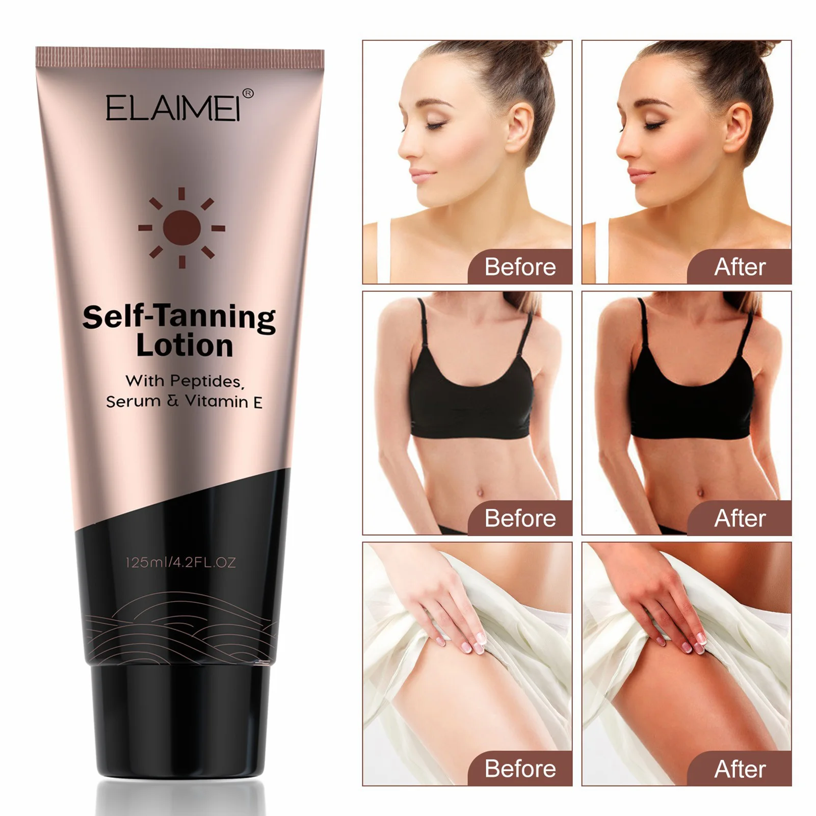 Tanning Salon Bronzer For Body Sunblock Makeup Foundation Tanner Lotion Sun Tan Oil Self Solarium Cream 125ml