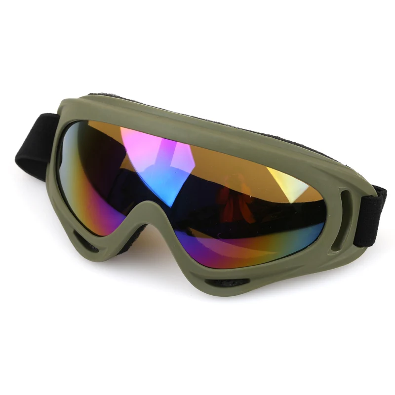 Лыжные очки X400 с защитой от ультрафиолета, очки для катания на лыжах, спорта, сноуборда - Цвет: Amry green colorful