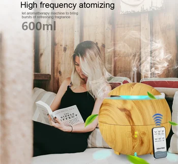 

600 ml sphere humidifier Remote Control Air Ultrasonic Humidifier Essential Oil Diffuser Atomizer Air Freshener Mist Maker LED