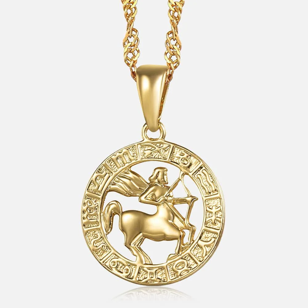 Trendsmax Sagittarius Zodiac Sign Necklace Gold Pendant Necklace For Women  Men Unisex Fashion Chain Jewelry Gp365 - Necklace - AliExpress