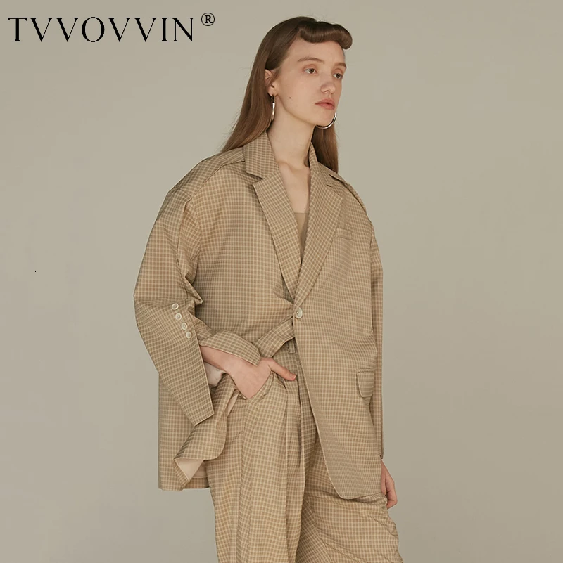 Tvvovvinin новая весенне-Летняя короткая клетчатая куртка с длинными рукавами и карманами, большие размеры, Женская куртка, модное пальто, C772