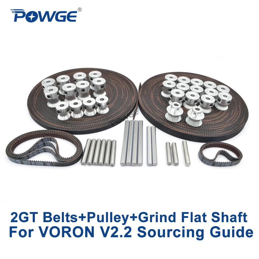 POWGE VORON V2.2 комплект частей движения GT2 LL 2GT RF открытый ремень ГРМ размеры 16 20 T шкив