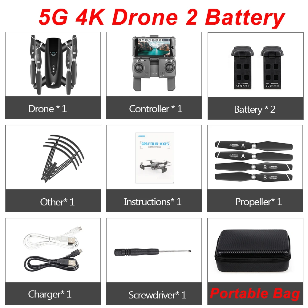S167 gps Дрон с камерой 4K 5G wifi складной FPV Дрон точка пути Летающий жесты Фото Видео RC Квадрокоптер вертолет мини Дрон - Цвет: 5G 2B With Bag